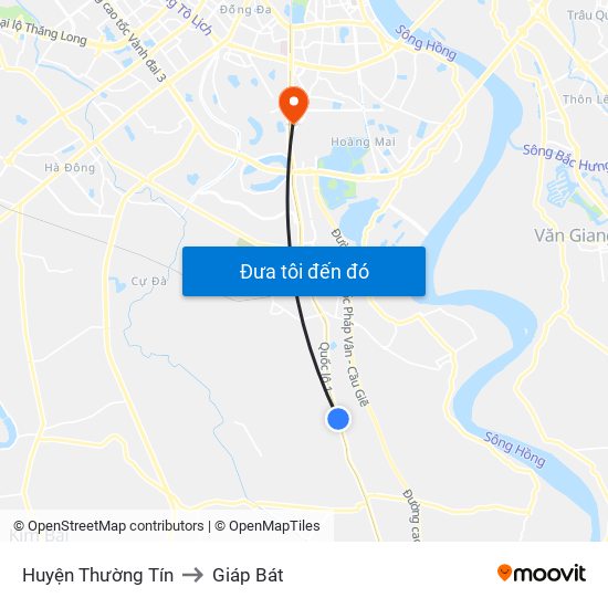 Huyện Thường Tín to Giáp Bát map
