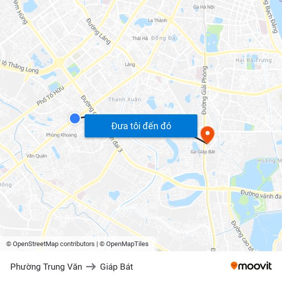 Phường Trung Văn to Giáp Bát map