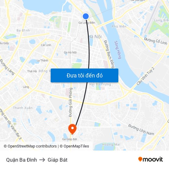 Quận Ba Đình to Giáp Bát map