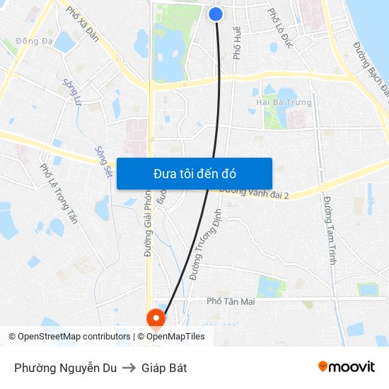 Phường Nguyễn Du to Giáp Bát map