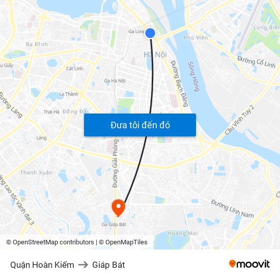 Quận Hoàn Kiếm to Giáp Bát map