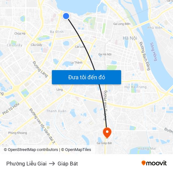 Phường Liễu Giai to Giáp Bát map