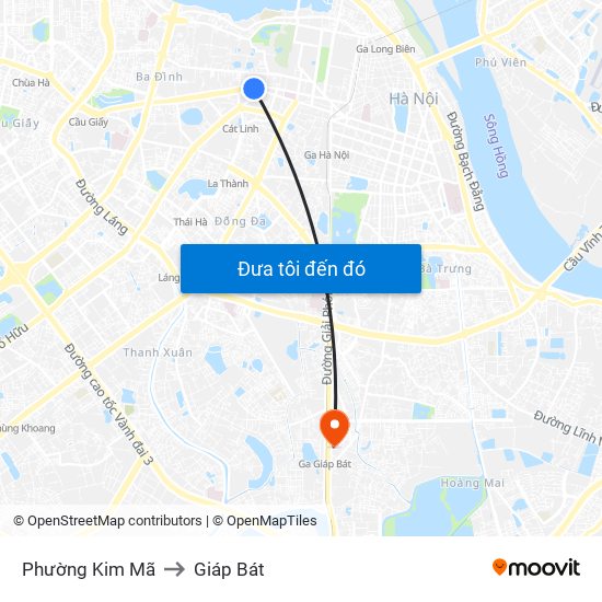 Phường Kim Mã to Giáp Bát map