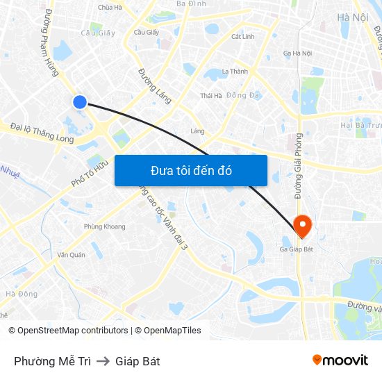 Phường Mễ Trì to Giáp Bát map