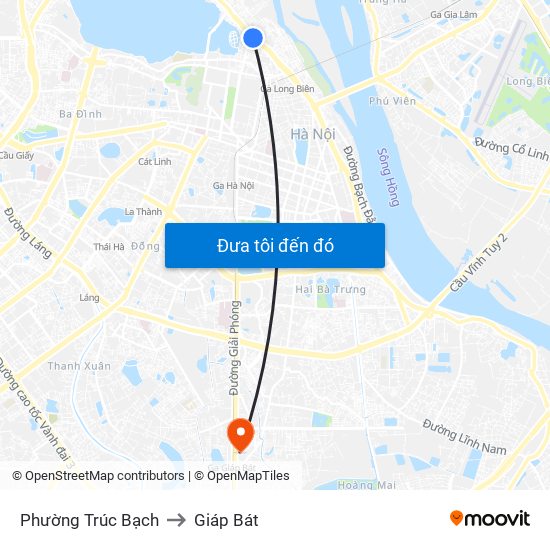 Phường Trúc Bạch to Giáp Bát map