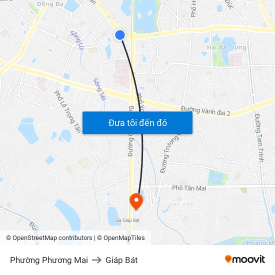 Phường Phương Mai to Giáp Bát map