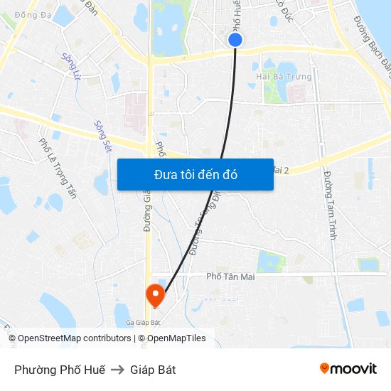 Phường Phố Huế to Giáp Bát map