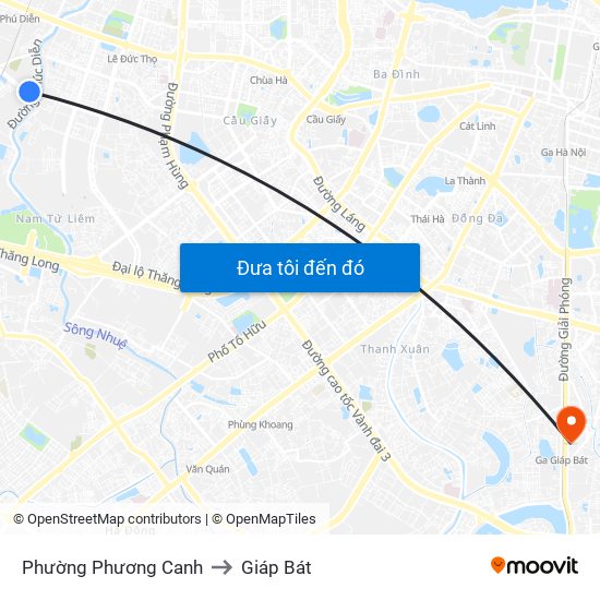 Phường Phương Canh to Giáp Bát map