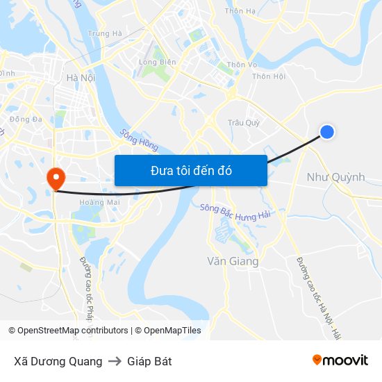 Xã Dương Quang to Giáp Bát map