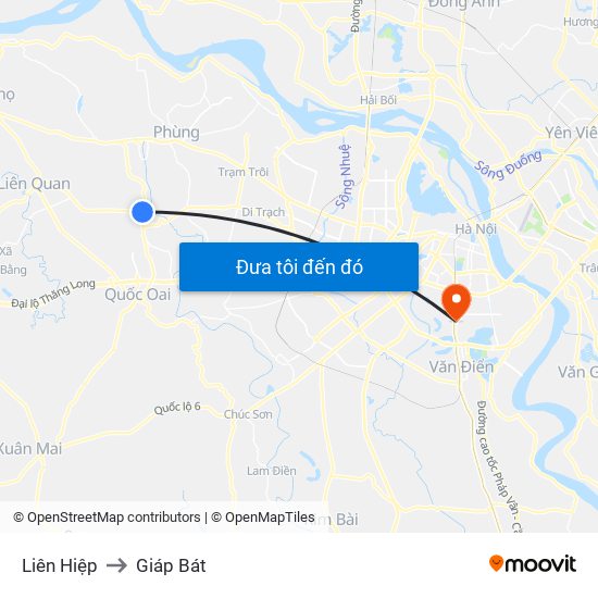 Liên Hiệp to Giáp Bát map