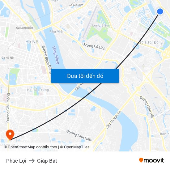 Phúc Lợi to Giáp Bát map