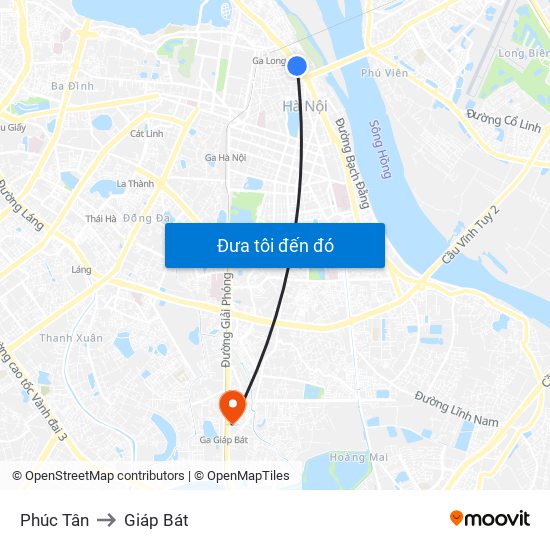Phúc Tân to Giáp Bát map