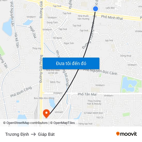 Trương Định to Giáp Bát map