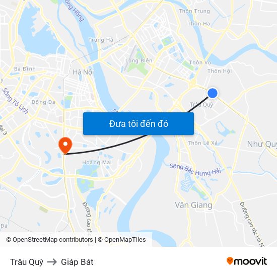 Trâu Quỳ to Giáp Bát map