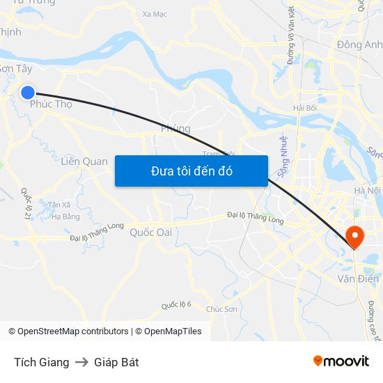 Tích Giang to Giáp Bát map