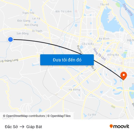 Đắc Sở to Giáp Bát map