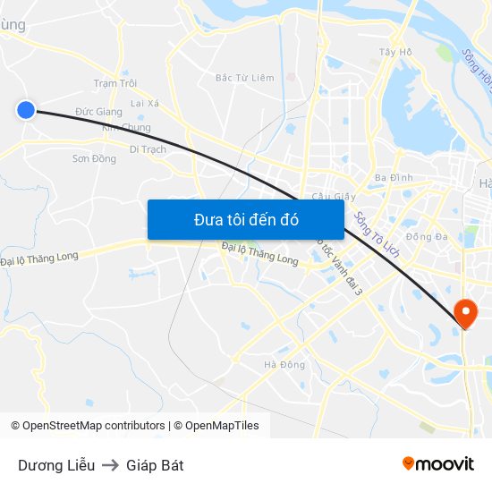 Dương Liễu to Giáp Bát map