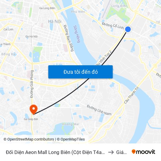 Đối Diện Aeon Mall Long Biên (Cột Điện T4a/2a-B Đường Cổ Linh) to Giáp Bát map