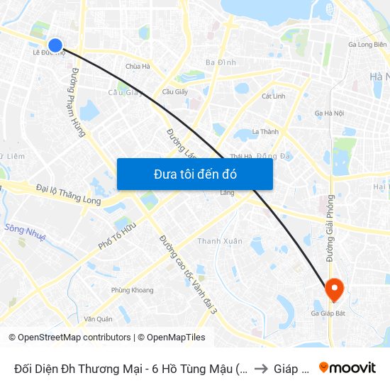 Đối Diện Đh Thương Mại - 6 Hồ Tùng Mậu (Cột Sau) to Giáp Bát map