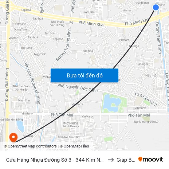 Cửa Hàng Nhựa Đường Số 3 - 344 Kim Ngưu to Giáp Bát map