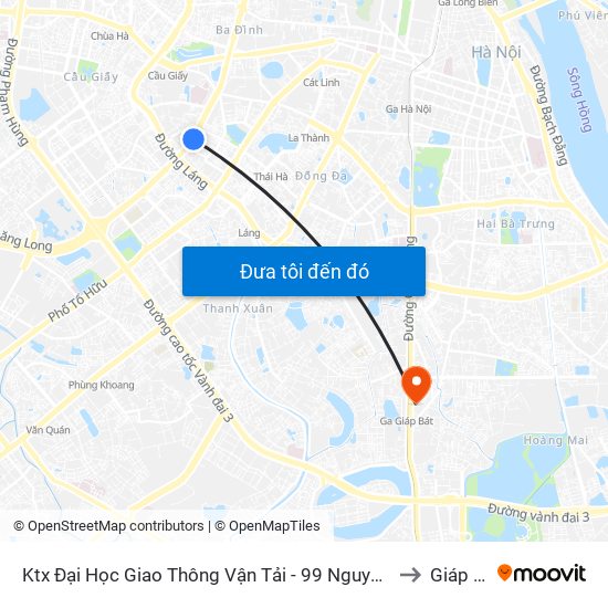 Ktx Đại Học Giao Thông Vận Tải - 99 Nguyễn Chí Thanh to Giáp Bát map