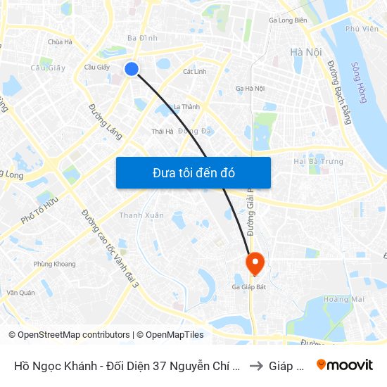 Hồ Ngọc Khánh - Đối Diện 37 Nguyễn Chí Thanh to Giáp Bát map