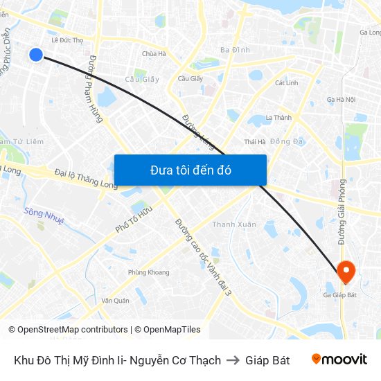 Khu Đô Thị Mỹ Đình Ii- Nguyễn Cơ Thạch to Giáp Bát map