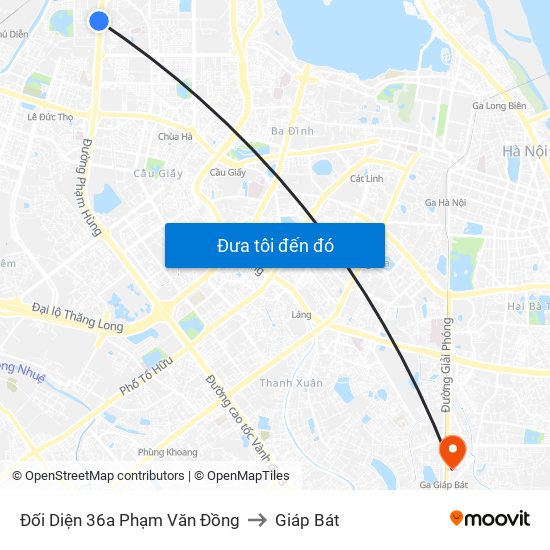 Đối Diện 36a Phạm Văn Đồng to Giáp Bát map
