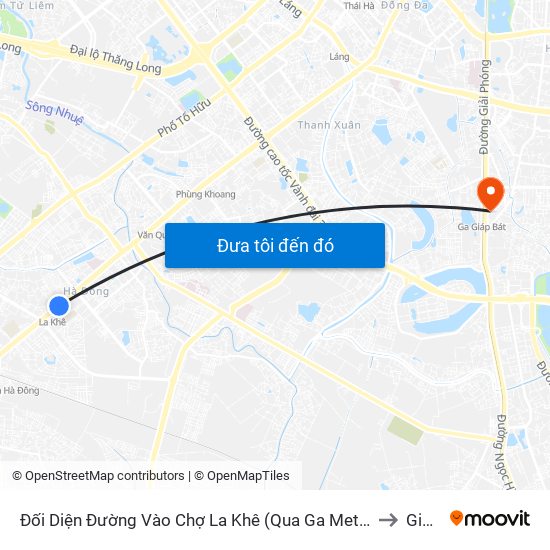 Đối Diện Đường Vào Chợ La Khê (Qua Ga Metro La Khê) - 405 Quang Trung (Hà Đông) to Giáp Bát map