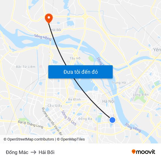 Đống Mác to Hải Bối map