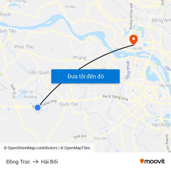 Đồng Trúc to Hải Bối map