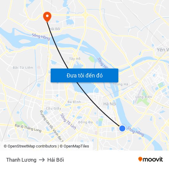 Thanh Lương to Hải Bối map