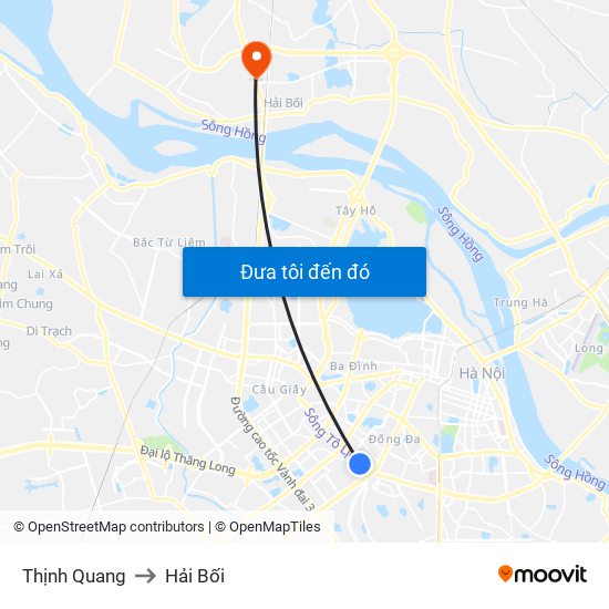 Thịnh Quang to Hải Bối map