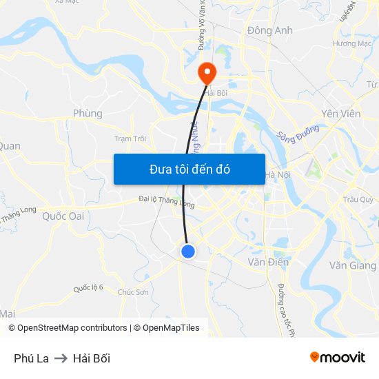 Phú La to Hải Bối map