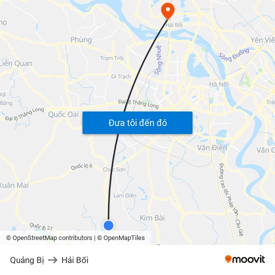 Quảng Bị to Hải Bối map