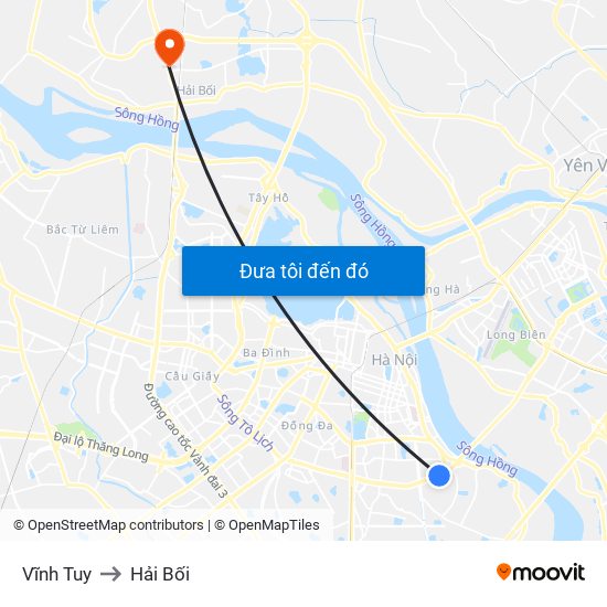 Vĩnh Tuy to Hải Bối map