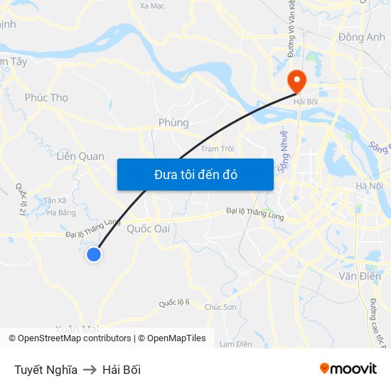 Tuyết Nghĩa to Hải Bối map