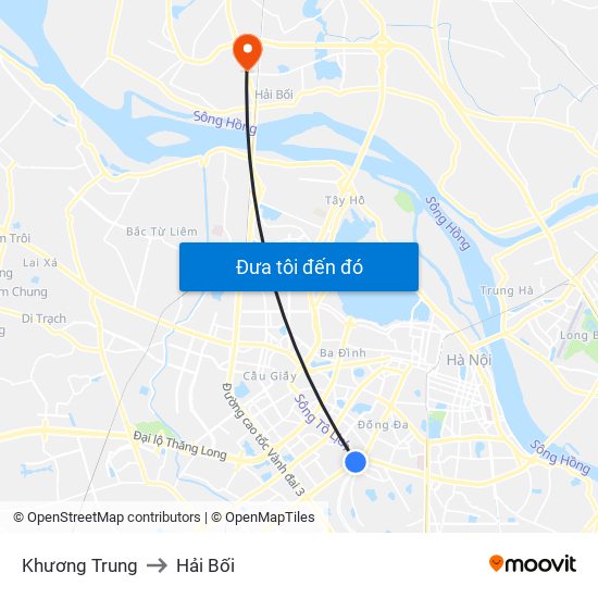 Khương Trung to Hải Bối map