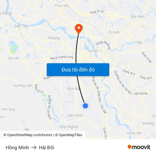 Hồng Minh to Hải Bối map