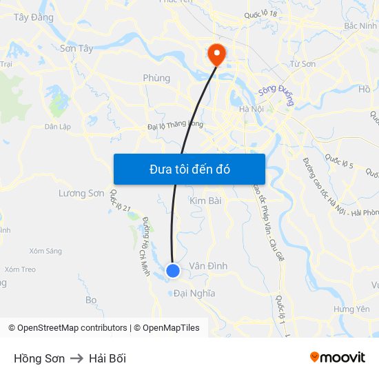 Hồng Sơn to Hải Bối map