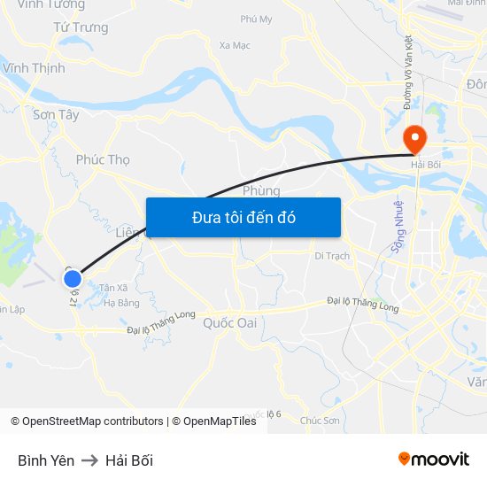 Bình Yên to Hải Bối map