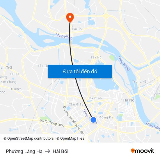 Phường Láng Hạ to Hải Bối map