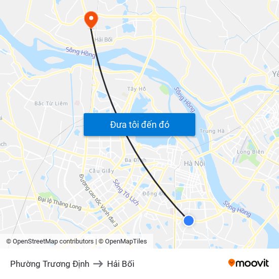 Phường Trương Định to Hải Bối map