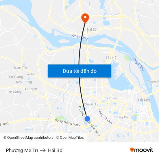 Phường Mễ Trì to Hải Bối map