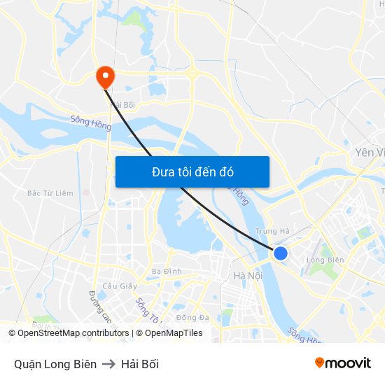 Quận Long Biên to Hải Bối map
