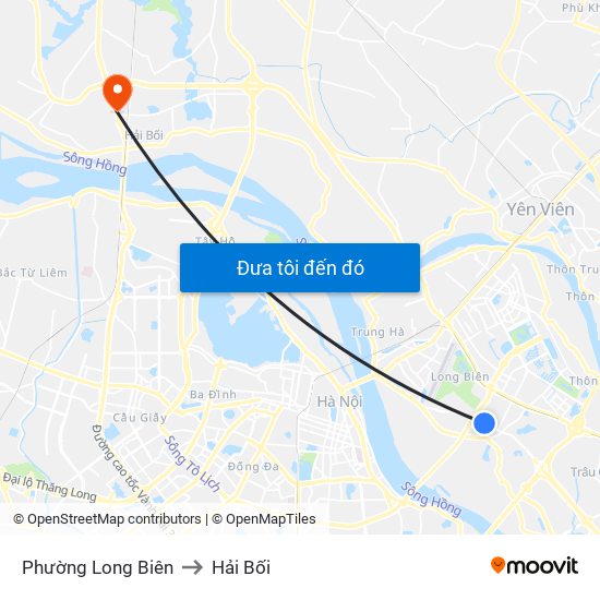 Phường Long Biên to Hải Bối map