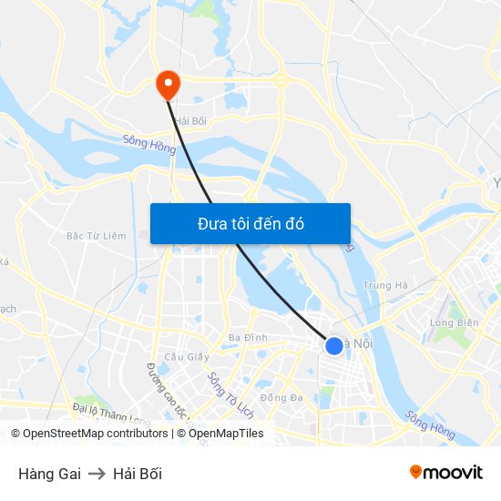 Hàng Gai to Hải Bối map