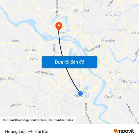 Hoàng Liệt to Hải Bối map