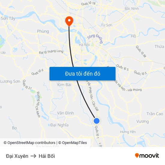 Đại Xuyên to Hải Bối map