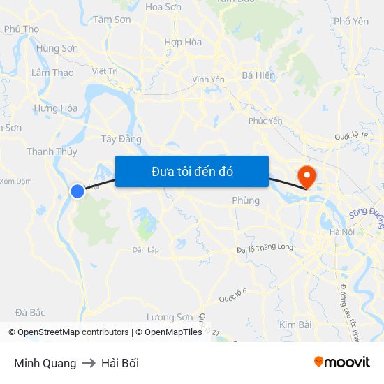 Minh Quang to Hải Bối map